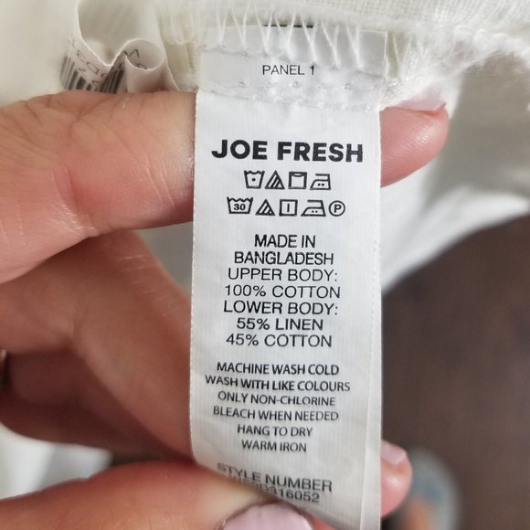 Joe Fresh | White Eyelet Linen Shift Dress - Picture 7 of 9